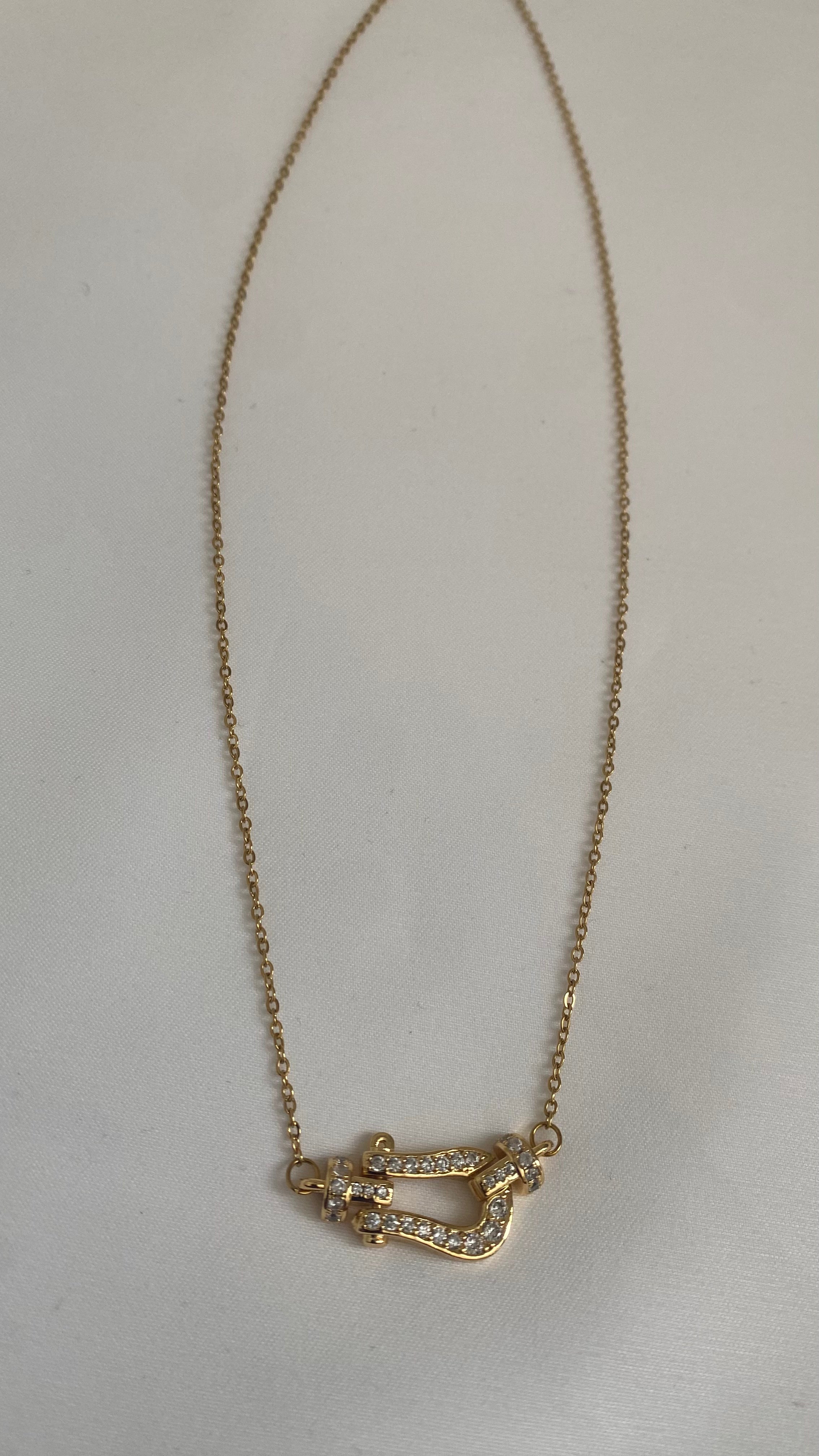 Collier  pendentif acier inoxydable strass zirconium - ARMINE'S STYLE HUB
