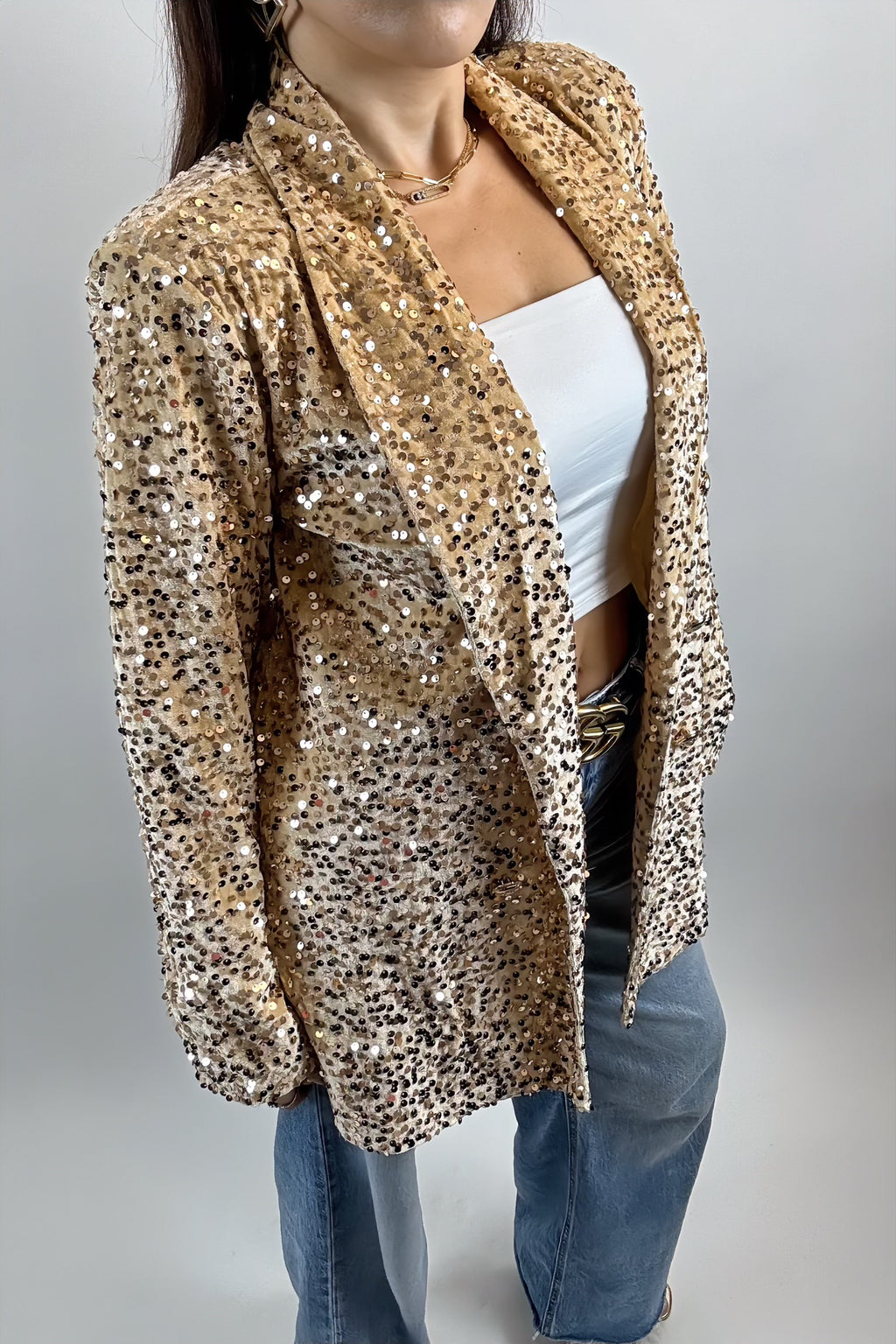 Blazer à Paillettes Élégant – Veste Tendance et Brillante pour un Look Chic et Festif