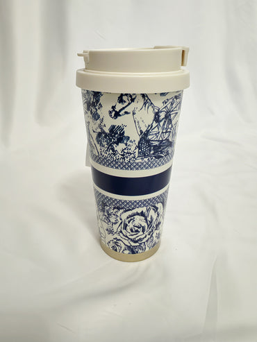 Thermos Isolé 530ml à Motifs Floraux – Acier Inoxydable 316, Paille & Couvercle | Boissons Chaudes ou Froides