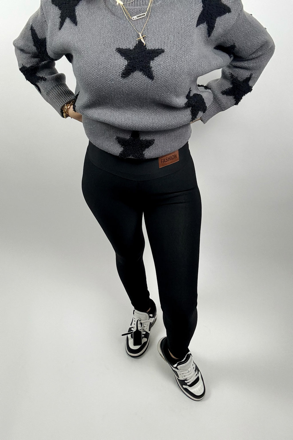 Leggings en polaire extensible taille haute pour femme