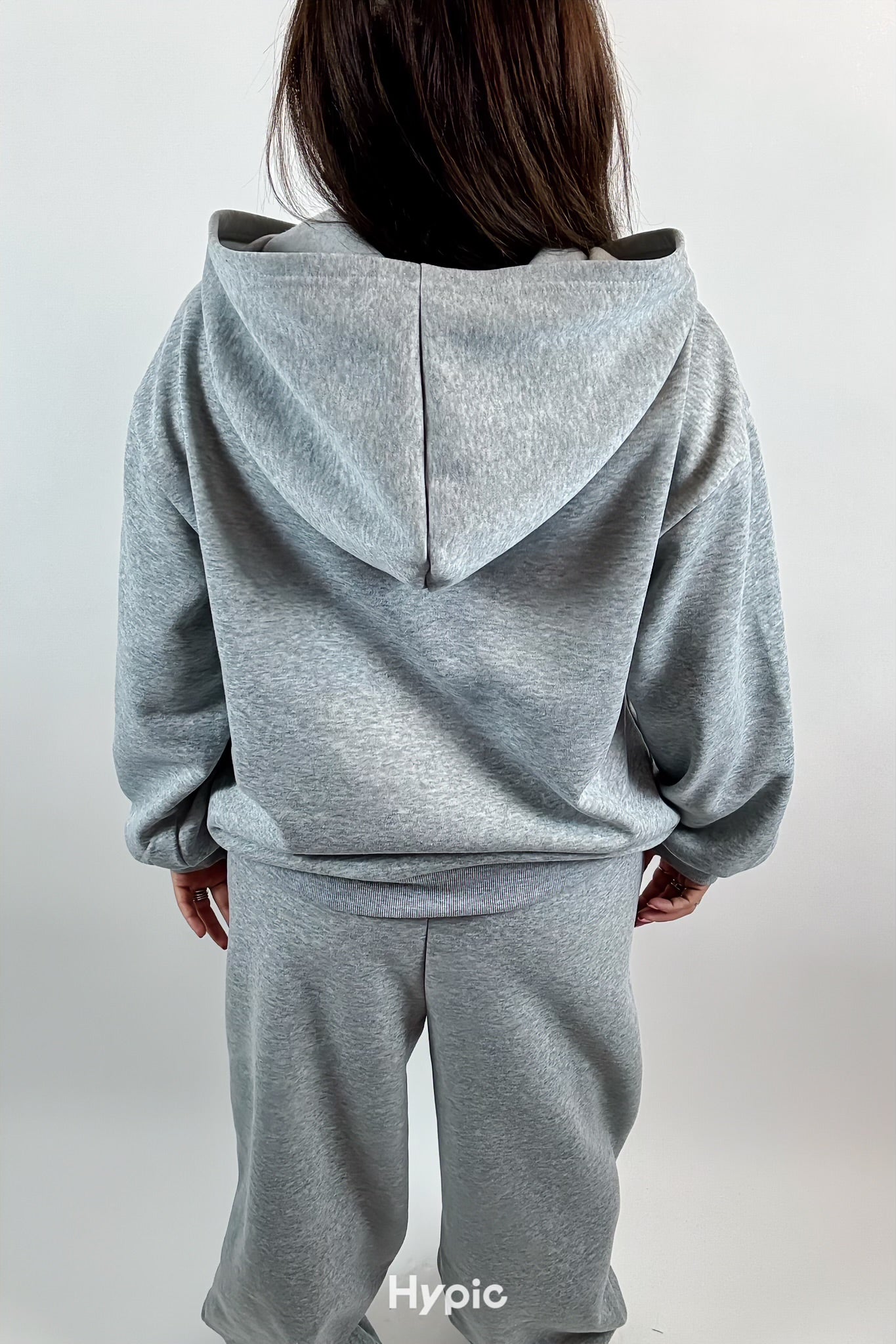 Ensemble Décontracté Gris Femme – Pull à Capuche Polaire & Pantalon