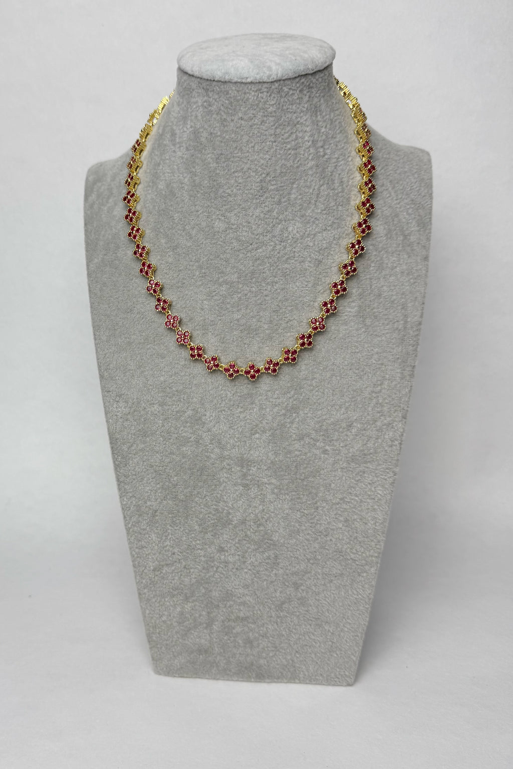 Collier Fleurs – Laiton Plaqué Or 18K pour Femme