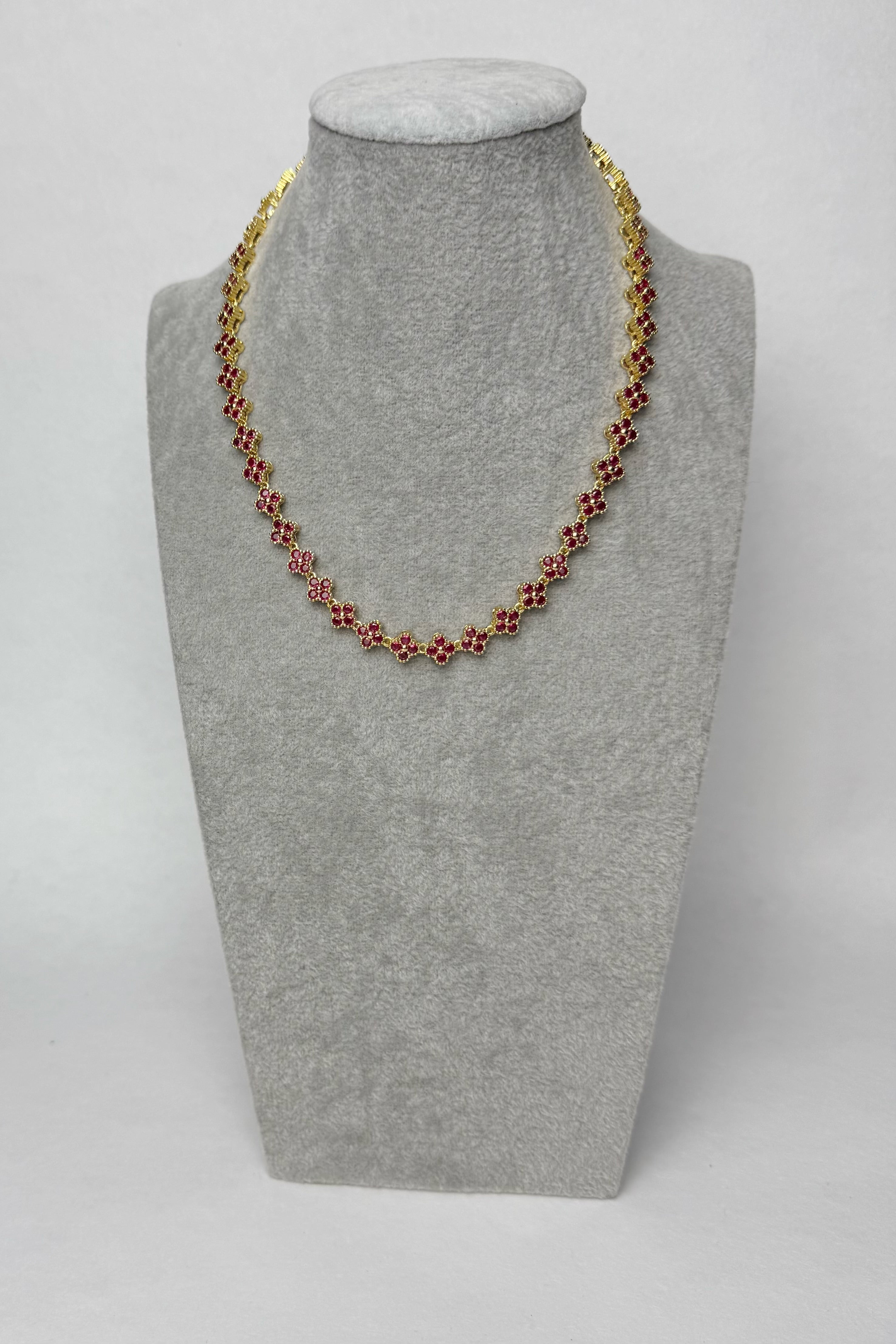 Collier Fleurs – Laiton Plaqué Or 18K pour Femme