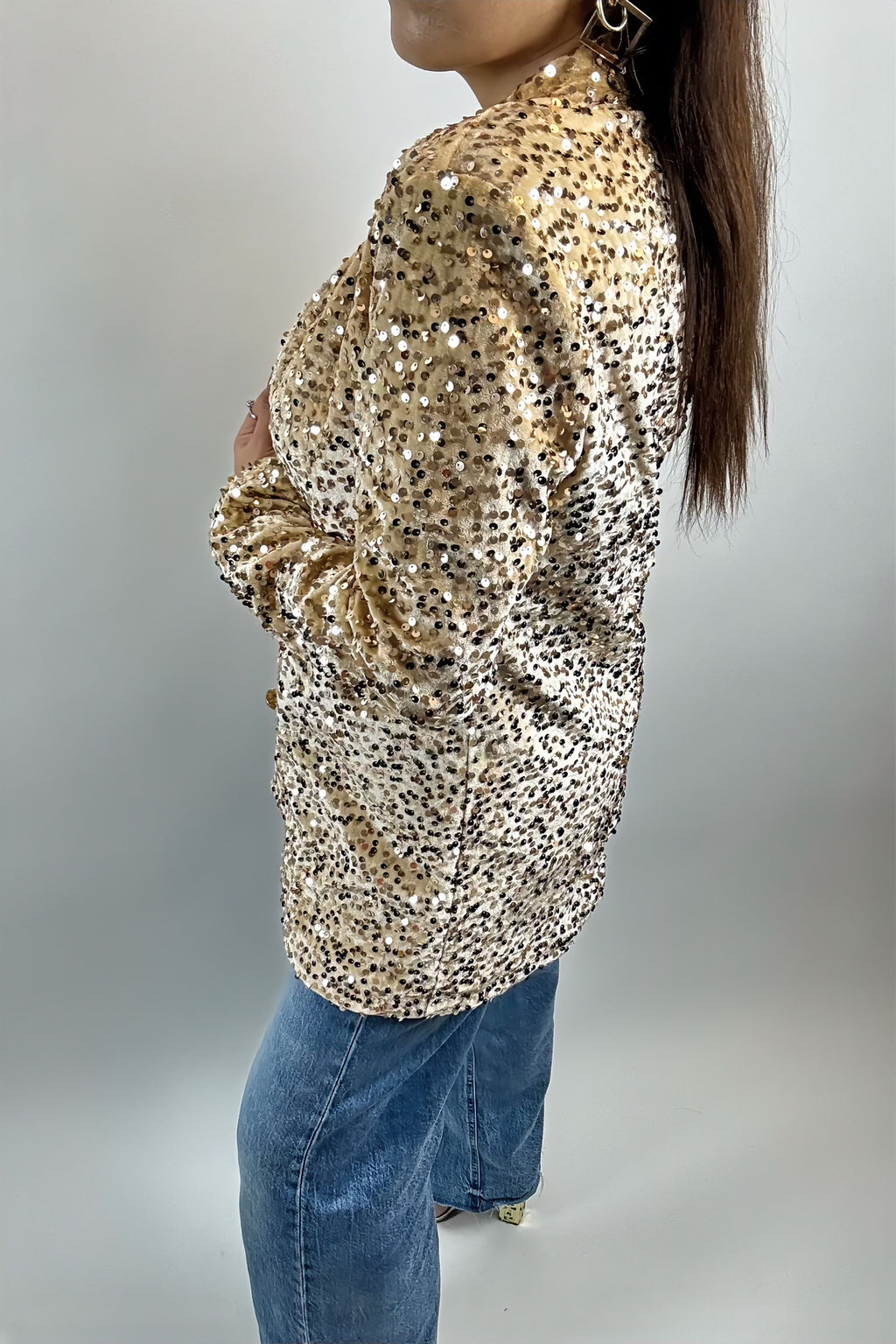 Blazer à Paillettes Élégant – Veste Tendance et Brillante pour un Look Chic et Festif
