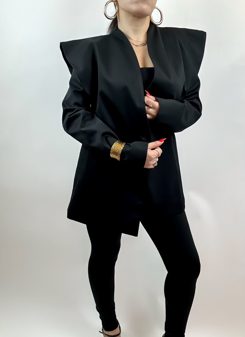 Blazer Femme Noir Déstructuré Chic