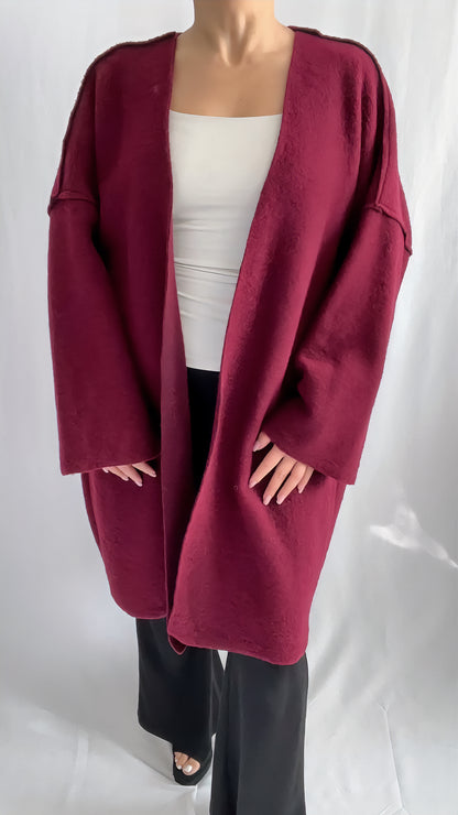 Cardigan mi-long en tricot oversize, style décontracté et confortable - ARMINE'S STYLE HUB
