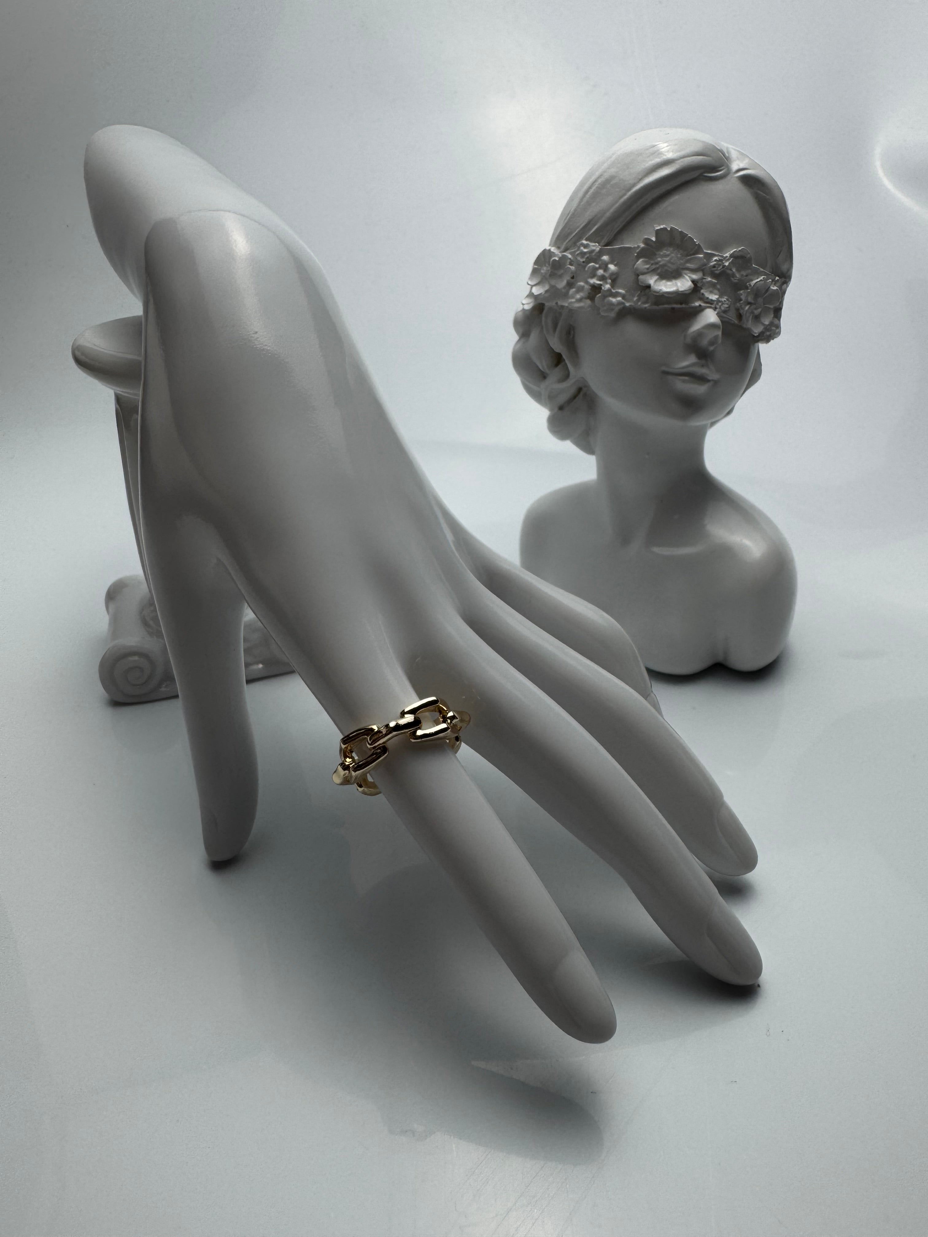Bague réglable plaqué or 22K