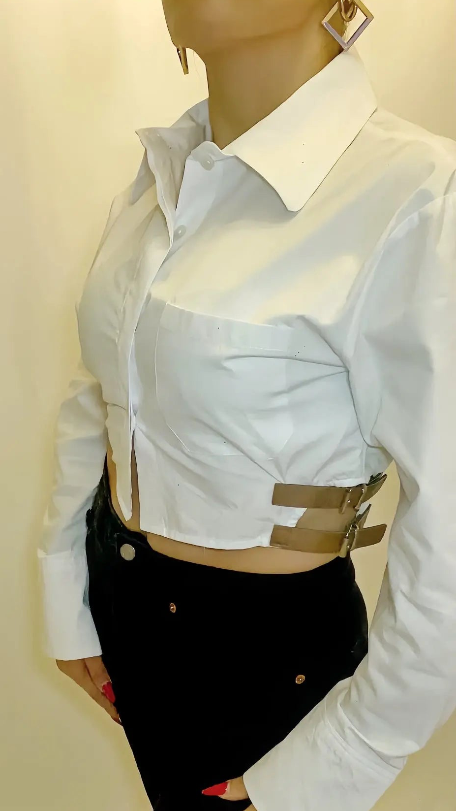 CHEMISE COURT BLANC CEINTURÉ