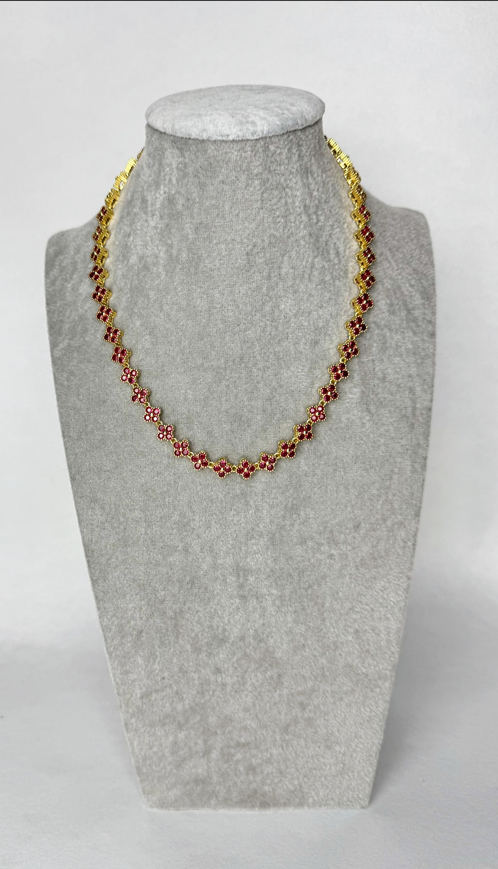 Collier Fleurs – Laiton Plaqué Or 18K pour Femme