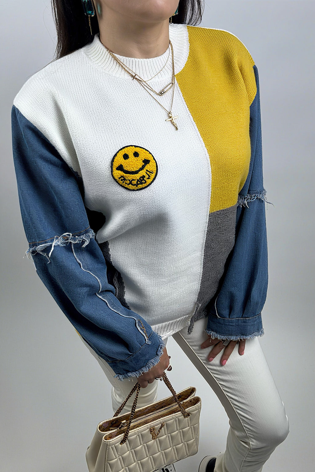 Pull Oversize Femme en Denim