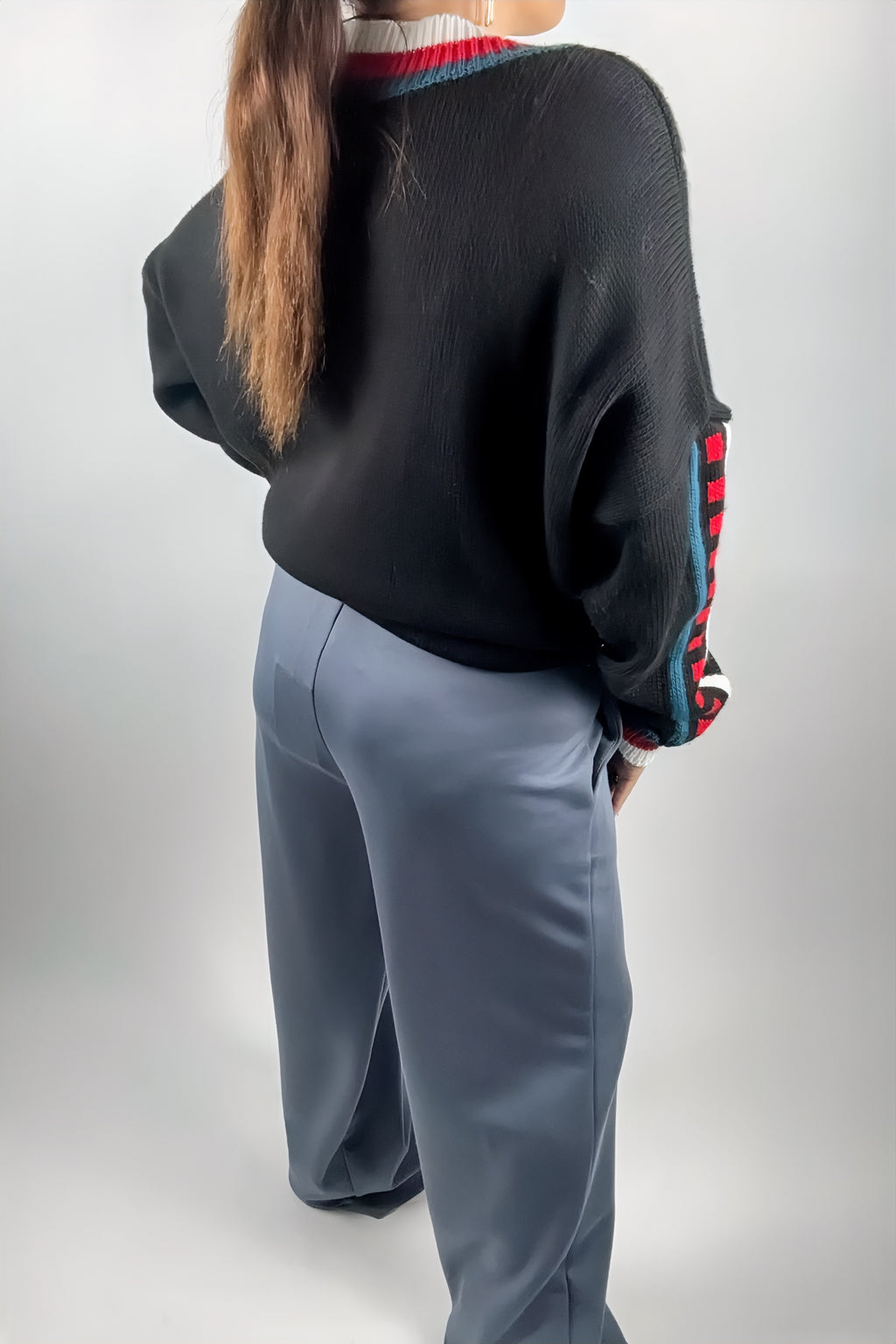 Pantalon à ceinture élastique confortable, silhouette décontractée, jambe large, style facile à enfiler, détente