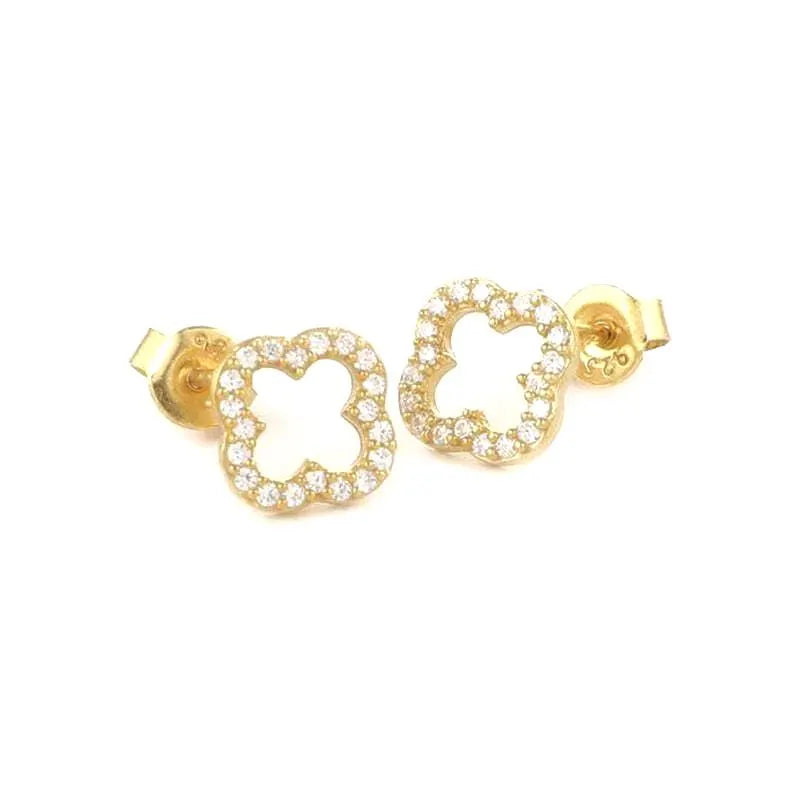 Boucles d’oreilles puces dorées – Argent 925 & zircon - ARMINE'S STYLE HUB
