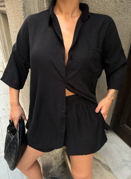 ENSEMBLE DEUX PIÈCES CHEMISE OVERSIZE ET SHORT - ARMINE'S STYLE HUB